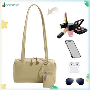 JOCESTYLE PU Leather Handbags Solid Color Square Bag for Women Work Shopping Travel Daily