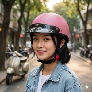DANSHOP Nón bảo hiểm nửa đầu lưỡi trai kiểu dáng đơn giản hàng chính hãng bảo hành 12 tháng SJC Sundy Helmet haly phượt 1/2 THỜI TRANG