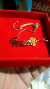 Gelang Anak Dan Dewas Serut Ukirnama Lapis Emas