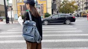 COD  Beg Sekolah Kain Denim Beg Belakang Denim Baru Beg Sukan Lapang Beg Murid Tebal  Sem