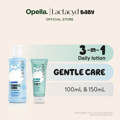 Lactacyd Baby Lotion 3-in-1 Daily Body Lotion 100mL + Gentle Care Baby Wash Shampoo 150mL