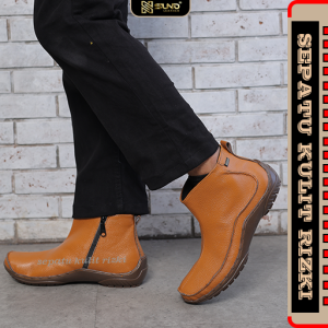 Sepatu Boots  Pria Kulit Sepatu Boot Resleting