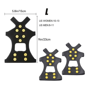 Anti-Slip Snow Ice Cleats 10 Steel Studs Spike Cleats Shoes Ice Snow Grips Crampons For Rain Or Snow