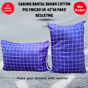 Sarung Bantal Resleting bahan Katun