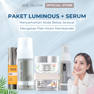 MS GLOW LUMINOUS Paket Lengkap Luminous Ms Glow Luminous Ms Glow 1 Paket Lengkap Paket Luminous dan Serum Luminous Penghilang Flek Hitam Penghilang Bekas Jerawat Pencerah Wajah Glowing Penghilang Jerawat dan Beruntusan Penghilang Bopeng Pori Pori