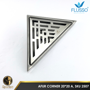 Flusso Floor Drain Afur Lantai Sudut Saringan Got Kamar Mandi Stainless Hitam Anti Bau 2507