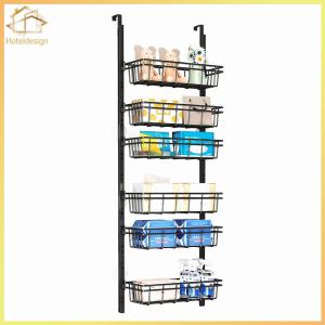 6-Tier Over The Door Pantry Organizer Detachable Over Door Racks Large Capacity Door Hanging Storage Basket for Home Use
