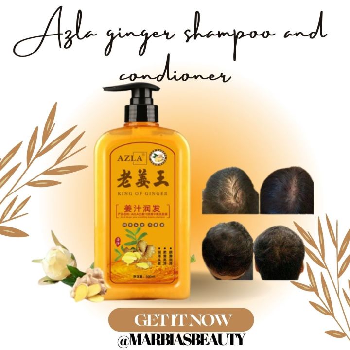 100% Original AZLA Ginger Shampoo for Hair Loss Herbal Ginger Extract ...