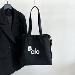 Drawstring Fabric Tote Bag Solid PU Wide Shoulder Straps Front Printed Logo Five Fresh Pastel Tones Daily Gym Commute Shoulder Bag