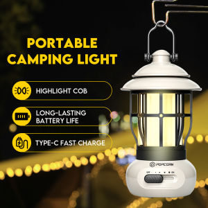 Outdoor Retro Camping Tent Lamp Rechargeable Hanging Camping Light Emergency Lamp Portable Camping Lantern