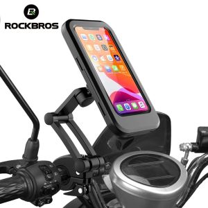 ROCKBROS Motor Bike Phone Holder Handlebar Adjustable IPX6 Waterproof Flexible Touch Screen Phone Stand Motorbike Phone Holder Cycling Bracket