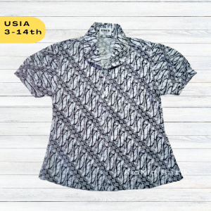 Kemeja Batik Anak Perempuan Baju Atasan Anak Hem Cewek Blus Blouse Usia 514 tahun Premium