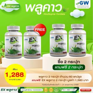 ของแท้ 100% Exพลูคาว ! สมุนไพรพลูคาว คาวตอง เบต้ากลูแคน Houttuynia Cordata 1 กระปุก 30 แคปซูล