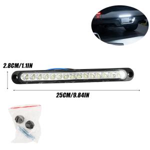 12V 15LED Tail Light Strip Waterproof High Brightness Car Truck Trailer Turn Signal Stop Brake Warning Lamp Yellow/ White Parking Signal Warn Light