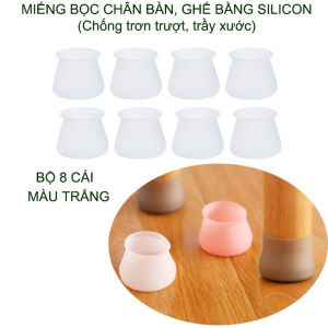 Miếng lót chân bàn ghế bằng silicon chống trơn trượt trầy xước nền (Bộ 8 miếng)