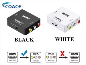 CoAce 1080P HDMI TO AV Scaler Adapter HDMI to RCA AV/CVSB L/R Video HDMI2AV Mini HD Video Converter B78