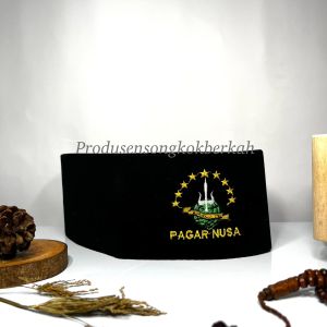 PROMO!!!! Peci Songkok Hitam Pagar Nusa tinggi Normal (9 cm) + Ada Dus Setiap Peci