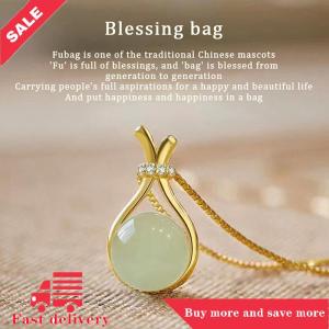 [COD] 18K Gold Hetian Jade Necklace Metal Non Tarnish Fashion Women Accessories Jewelry