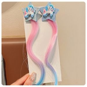 Baby Girl Kids Fashion Hair Clip Ponytail Colorful Hair Accesories One Pair