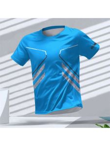 Mens Casual T-Shirts Quick-Drying Short-Sleeved Oversized Sports Men Gym Sportswear T-Shirt Summer O-Neck Running Football Tops