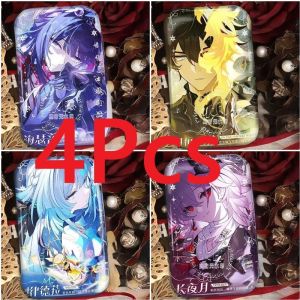 4Pcs/Set Game Cartoon Pin DanHeng·lmbibitorLunae Helektra ApoRia432 Cerydra March 7th Rectangle Badges Clothes Jewelry Collar Brooches Accessories Gift