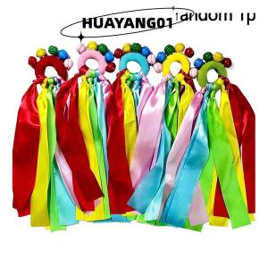 HUAYANG01 [HOT FASHION] 1ชิ้นสายรัดข้อมือสำหรับเด็กทีมกีฬาปอมปอมเชียร์ลีดเดอร์การแข่งขันครั้งใหญ่สร้อยข้อมือยางยืดพร้อมเชือกยางยืด