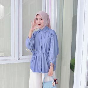 Atasan Wanita Kemeja Wanita Serut Popline Alya Shirt