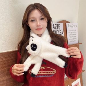 Yadou thú bông dễ thương khăn cho Phụ nữ mùa đông ấm áp Fluffy Đồ giữ ấm cổ thiết kế thời trang