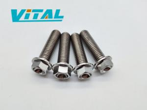 1pc Vitaltitanium Titanium Bolt M10 x 36mm Thread Pitch 1.5 Hex Head Flange Hexagon Flange bolts Gr5 titanium screw ti bolt for Motorbike Mortorcycle Car Ti screw 6al4v titanium Caliper screw 1 piece price