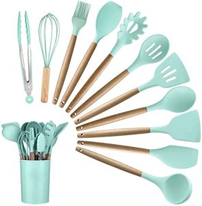 MALAYSIA READYSTOCK 12 Pcs Silicone Cooking Utensils Kitchen Utensils Cooking Spatula Heat Resistant Tools