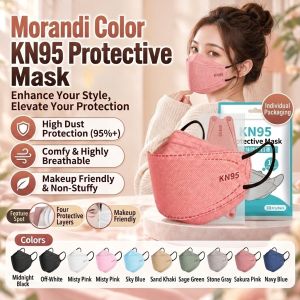 3D Fish Shape Face Mask Morandi Color Disposable Breathable Dust Mask Fashion Earloop Design for Daily Commuting Travel Outdoor and Everyday Wear