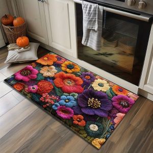 LIAOYING Non-slip Flower Carpet 3D Flower Soft Door Gasket Creative Absorbent Room Rugs Living Room Tea Table Bedside