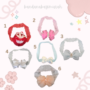 [PAKET HEMAT] [PAKET BUNDLING]MURAH Bandana Bayi Perempuan Premium / Headband / Karet Rambut / Bando Bayi/Baby Headband/ Headwrap/Bandana PHT16