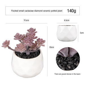 Mini artificial potted office ornament simulation succulent diamond ceramic stone paving small potted plant