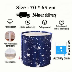Bathtub Foldable Adult Portable & Stable Home Spa Tub PVC Outdoor Indoor Room Large Capacity Good in Thickened Bathtub