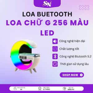 Loa Chữ G Bluetooth Kèm Sạc Không Dây 256 Màu Led LOA BLUETOOTH CHỮ G kiêm SẠC KHÔNG DÂY tích hợp Loa Bluetooth Chữ G BT2301 Chế Độ Led RGB Tích Hợp