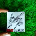 stiker cutting timbul tanda tangan Marc Marquez. 