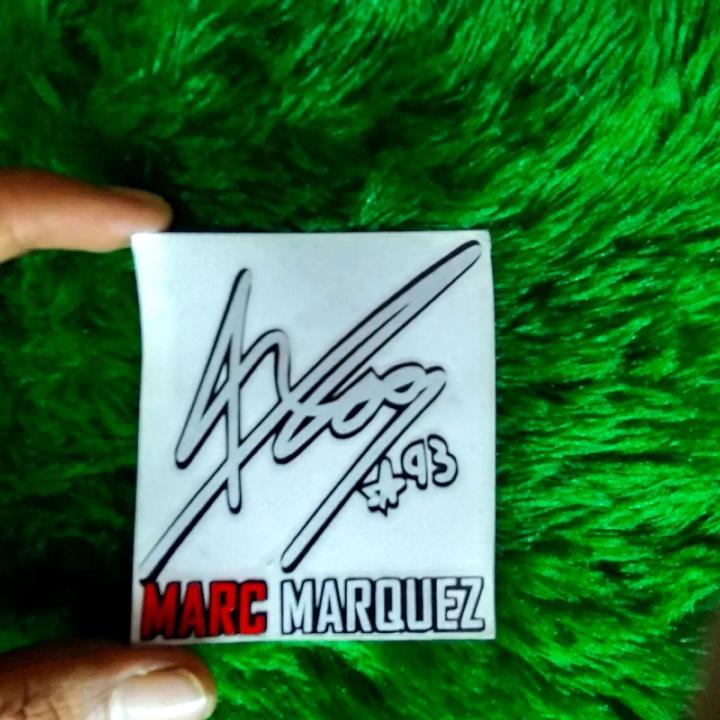 stiker cutting timbul tanda tangan Marc Marquez