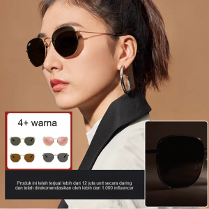 【COD/Pengiriman 24 Jam】Kacamata Hitam Metal Polygon Uv400 Mode Perjalanan Wanita Pria Kacamata Hitam Metalik Uniseks Lensa Gelap Anti Silau Untuk Pria &amp Wanita Frame Logam Ringan Dengan Desain Geometris