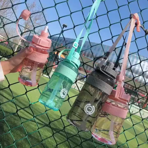 1L/2L Water Bottle Large Capacity Bottles Sports Drinking Bottle Outdoor Portable Kettle