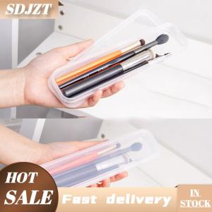 SDJZT Trang Điểm Bàn Chải Tổ Chức Trong Suốt Với Bìa Lông Mày Bút Chì Hộp Xách Tay Phụ Nữ Mỹ Phẩm Lưu Trữ Organizer Trang Điểm Công Cụ