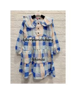 JOLANDA BLUS ANAK PEREMPUAN BAHAN SHAKILA PREMIUM MOTIF UKURAN 4 - 16 TAHUN TUNIK SUSUN KRAH KANCING 3 FREEONGKIR CASHBACK BISA COD TUNIK LISA KOTAK