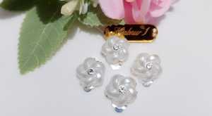 Hijabnur1 - Sepasang Anting Jepit Hijab Bunga Kecil / Anting Klip Hijab Handmade