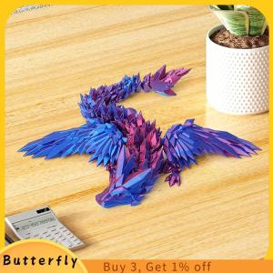 Butterfly ลายพิมพ์ Feilong เครื่องประดับห้องนั่งเล่นลาย3D มังกรเคลื่อนไหวได้หลายแบบมีปีกตกแต่งบ้าน