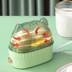 MIIQNUS Mèo Nồi luộc trứng điện Đã hẹn giờ Bánh trứng sữa hấp Máy hâm nóng trứng Di động mini Nồi luộc trứng Hộ gia đình