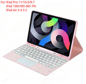 Detachable Bluetooth Touchpad Keyboard Case for iPad Pro 11 10.5 9.7 10.2 9th 8th 7th Air 5 4 3 2 iPad 10th Gen 10.9 with Pencil Holder Keyboard Case