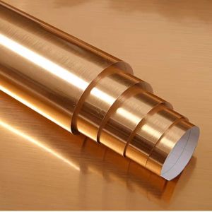 168 stainless steel refrigerator sticker self-adhesive waterproof and oil-proof kitchen cabinet door moisture-proof and mildew-proof mirror brushed gold film (5m x 45cm)