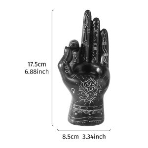 FFBH Hand-held Candlestick Resin Handicrafts Buddhism Totem Hand Candle Holder Desktop Ornaments Home Decoration Accessories 5B9Z4