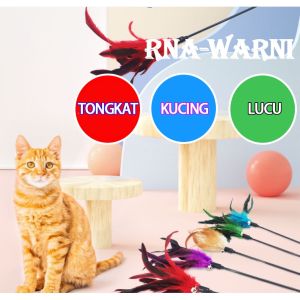 Mainan Kucing Cat Teaser Cat Toys Stick Mainan Kucing bulu Lonceng Krincing mainan hewan peliharaan