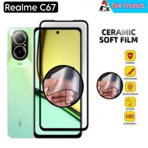 Tempered Glass Realme C67 4G Full Cover Ceramic Bening List Hitam